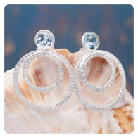 Blue Topaz Silver Earrings