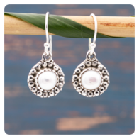 Silver Pearl  Earrings