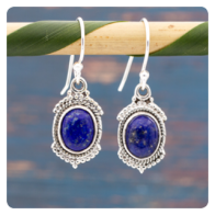 Lapis Lazuli Silver Earrings