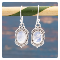 Moonstone Silver Earrings