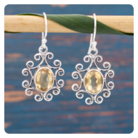 Citrine Silver Earrings
