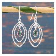 Mystic Topaz Silver Earrings