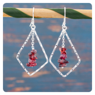Garnet Silver Earrings