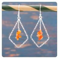 Carnelian Silver Earrings