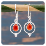 Carnelian Silver Earrings