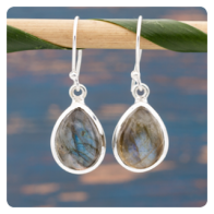 Labradorite Silver Earrings