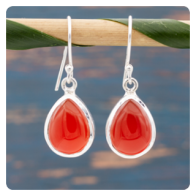 Carnelian Silver Earrings