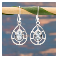Topaz Silver Earrings