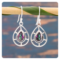 Mystic Topaz Silver Earrings