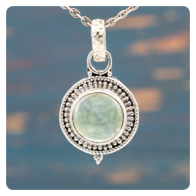 Prehnite Silver Pendant