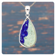 Azurite Malachite Druzy Silver Pendant