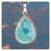 Larimar Silver Pendant