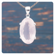 Rose Quartz Silver Pendant