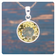Lemon Quartz Silver Pendant