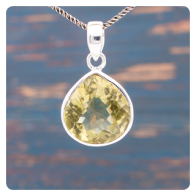 Lemon Quartz Silver Pendant