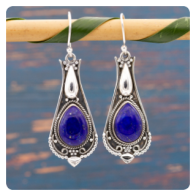 Lapis Lazuli Silver Earrings