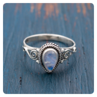 Rainbow Moonstone Silver Ring