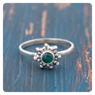 Green Onyx Silver Ring
