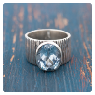Blue Topaz Silver Ring