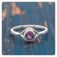 Amethyst Silver Ring