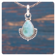 Larimar Silver Pendant