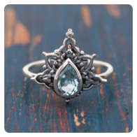 Blue Topaz Silver Ring 