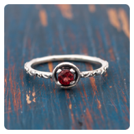 Red Garnet Silver Ring