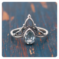 Blue Topaz Silver Ring