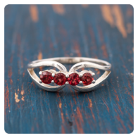 Garnet Silver Ring 