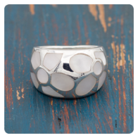 Mother of Pearl Silver Ring