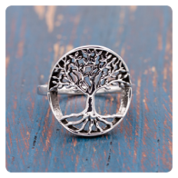 Tree of Live Silver Ring 