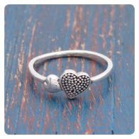 Silver Double Heart Ring