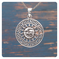 Sun and Moon Silver Pendant
