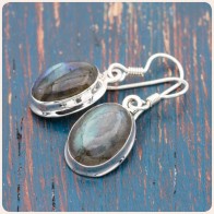 Labradorite Silver Earrings