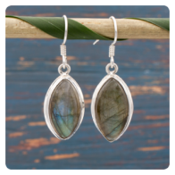 Labradorite Silver Earrings