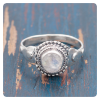 Rainbow Moonstone Silver Ring