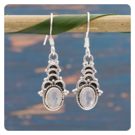 Moonstone Silver Earrings