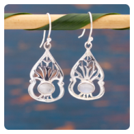 Moonstone Silver "Tree of Life" Earrings