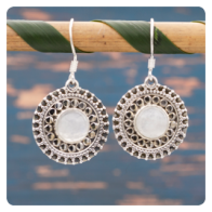 Moonstone Silver Earrings
