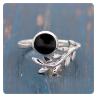 Black Shell Silver Ring