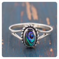 Ocean Abalone Silver Ring
