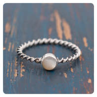 Mother of Pearl Silver Ring 