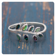Ocean Abalone Silver Ring