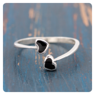 Black Shell Silver Ring