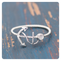 Mother of Pearl Anchor Ring