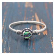 Ocean Abalone Silver Ring