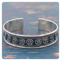 Silver Cuff OM Bracelet