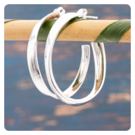 Half-Hoop Silver Earrings