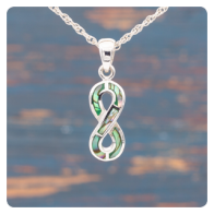 Silver Infinity Pendant with Abalone