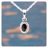 Black Shell Silver Pendant